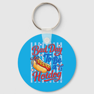 4th Of July Fourth Bad Day To Be Hot Dog Women Key Ring