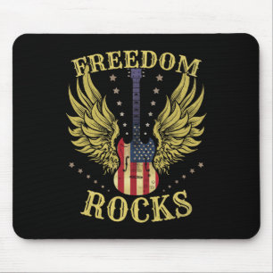 4th Of July Fourth Independence Day Guitar Freedom Mouse Mat