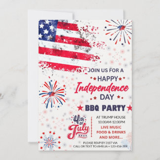 4th of July Fourth of July BBQ Independence Day Invitation