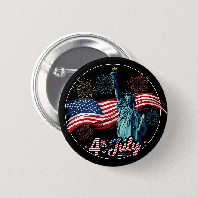4th of July Freedom Button (Front & Back)