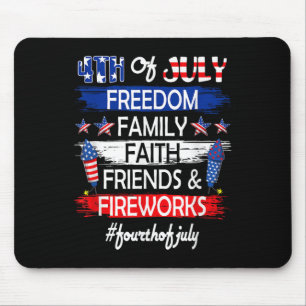 4th Of July Freedom Family Friends Fireworks Proud Mouse Mat