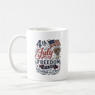 4th of July Freedom Gratitude Vintage Shirt Design Coffee Mug