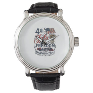 4th of July Freedom Gratitude Vintage Shirt Design Watch