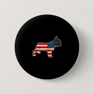 4th Of July French Bulldog Dog American Flag 6 Cm Round Badge