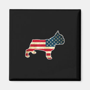 4th Of July French Bulldog Dog American Flag Magnet