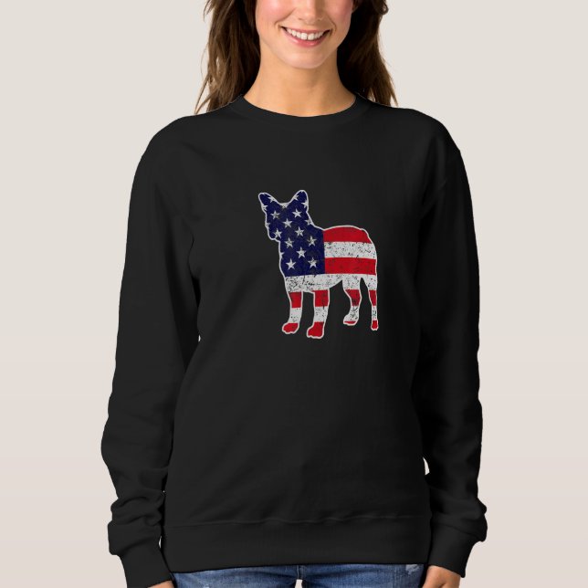 4th Of July French Bulldog Graphic Patriotic Ameri Sweatshirt (Front)