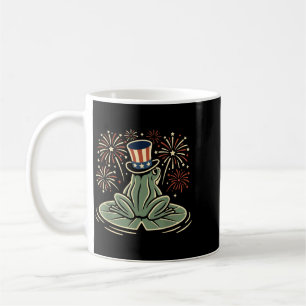 4th Of July Frog Patriotic Top Hat Funny Fireworks Coffee Mug