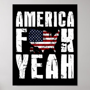 4th Of July Funny - America Yeah  Poster