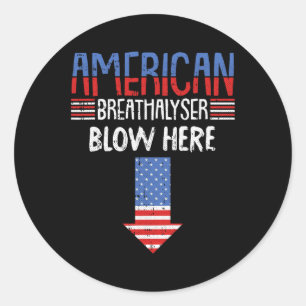 4th Of July Funny American Flag Patriotic Classic Round Sticker