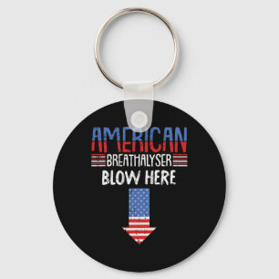 4th Of July Funny American Flag Patriotic Key Ring