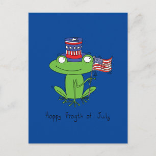 4th of July Funny American Frog Postcard