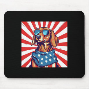 4th Of July Funny Dachsund Weiner Dog Weenie Usa A Mouse Mat