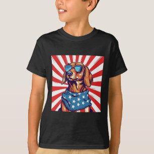 4th Of July Funny Dachsund Weiner Dog Weenie Usa A T-Shirt