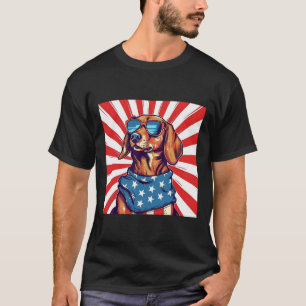 4th Of July Funny Dachsund Weiner Dog Weenie Usa A T-Shirt