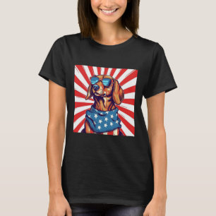 4th Of July Funny Dachsund Weiner Dog Weenie Usa A T-Shirt