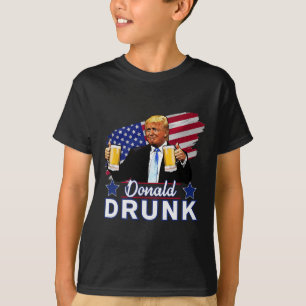 4th Of July Funny Drinking Presidents - Donald Dru T-Shirt