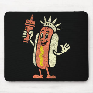 4th Of July Funny Hot Dog Boys Girls Fourth Of Jul Mouse Mat
