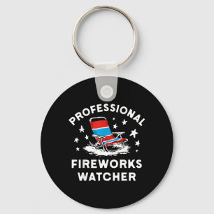 4th Of July Funny Professional Fireworks Watcher Key Ring