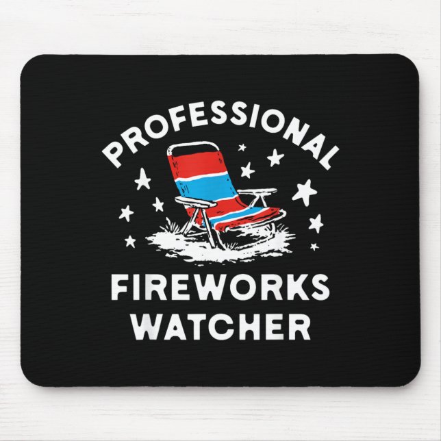4th Of July Funny Professional Fireworks Watcher Mouse Mat (Front)