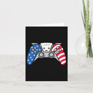 4th Of July Gamepad Video Game Usa American Flag G Card