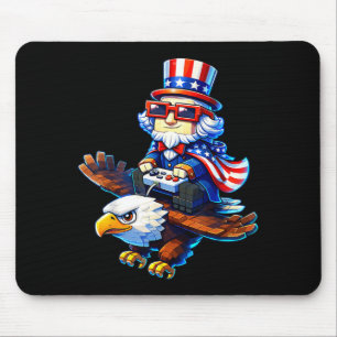 4th of July Gamer Patriotic Uncle Sam Retro Pixel Mouse Mat
