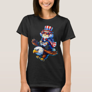 4th of July Gamer Patriotic Uncle Sam Retro Pixel T-Shirt