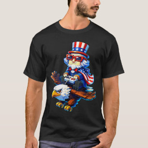 4th of July Gamer Patriotic Uncle Sam Retro Pixel T-Shirt