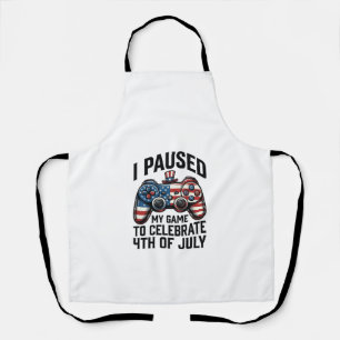 4th of July Gamer Patriotic Video Game Shirt_1 Apron