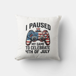 4th of July Gamer Patriotic Video Game Shirt_1 Cushion