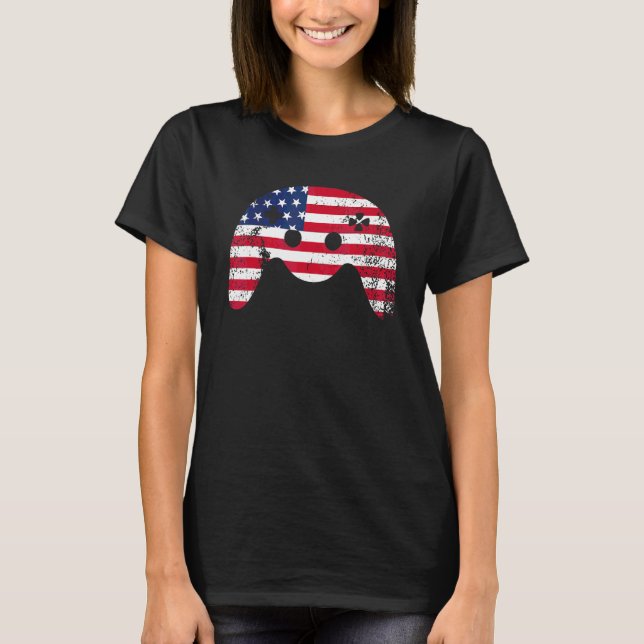 4th Of July Gamer Quote Video Game Cool Outfit T-Shirt (Front)