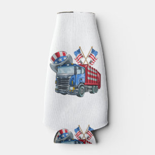 4th of July Garbage Truck Funny Shirt Men Women Bottle Cooler