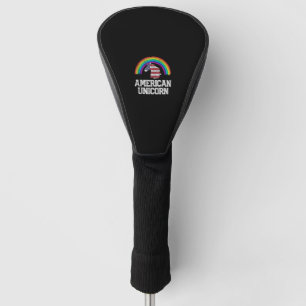 4th of July Gay Pride Unicorn American Flag USA Gi Golf Head Cover