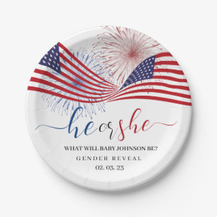 4th of July Gender Reveal. Paper Plate