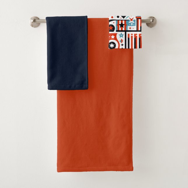 4th of July Generative Pattern Bath Towel Set (Insitu)