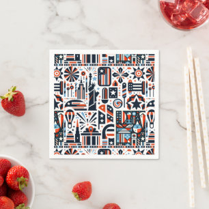4th of July Generative Pattern Napkin