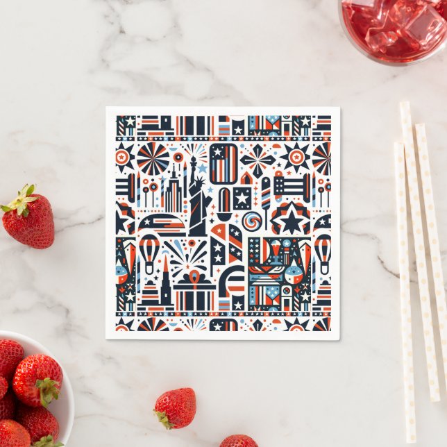 4th of July Generative Pattern Napkin (Insitu)