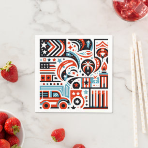 4th of July Generative Pattern Napkin