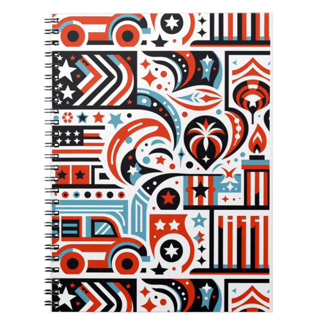 4th of July Generative Pattern Notebook (Front)