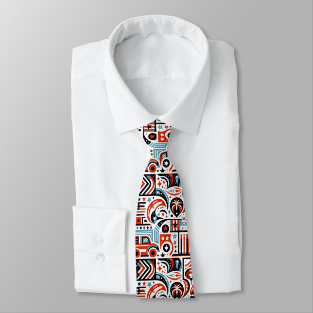 4th of July Generative Pattern Tie (Tied)