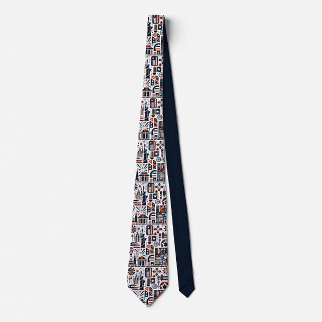4th of July Generative Pattern Tie (Front)