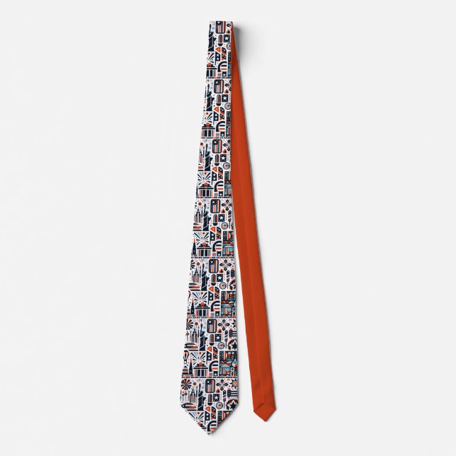 4th of July Generative Pattern Tie (Front)