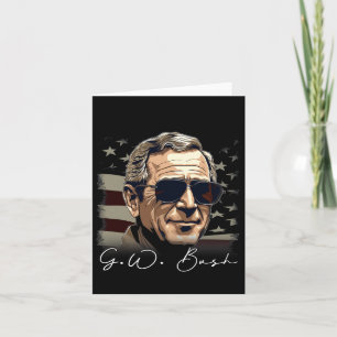 4th Of July George W. Bush President Portrait Patr Card