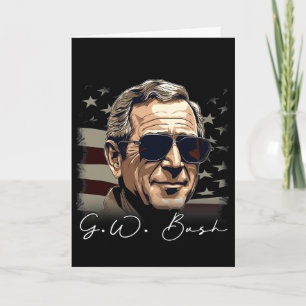 4th Of July George W. Bush President Portrait Patr Card