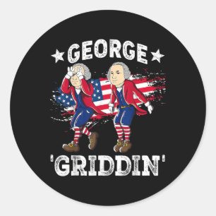 4th Of July George Washington Griddy George Griddi Classic Round Sticker