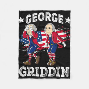 4th Of July George Washington Griddy George Griddi Fleece Blanket
