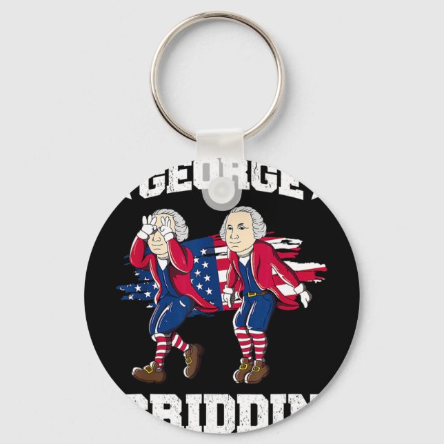 4th Of July George Washington Griddy George Griddi Key Ring (Front)