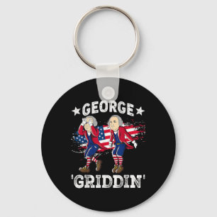 4th Of July George Washington Griddy George Griddi Key Ring