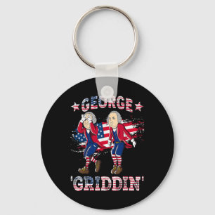 4th Of July George Washington Griddy George Griddi Key Ring