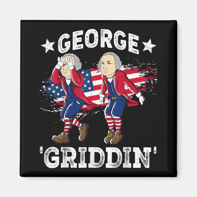 4th Of July George Washington Griddy George Griddi Magnet (Front)