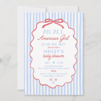 4th of July Girl Baby Shower Invitation